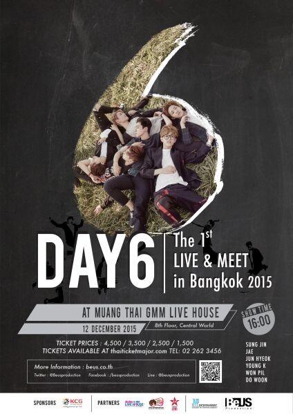 DAY6 ชวนแฟนๆมาสร้างความสุขร่วมกันส่งท้ายปี 12 ธ.ค. นี้ ในงาน “DAY6 The 1st Live & Meet in Bangkok 2015”