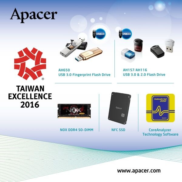 Apacer ได้รับรางวัล Taiwan Excellence Award ครั้งที่ 24 สุดยอดแห่งนวัตกรรมจากความแข็งแกร่งของฝ่ายวิจัยและพัฒนา