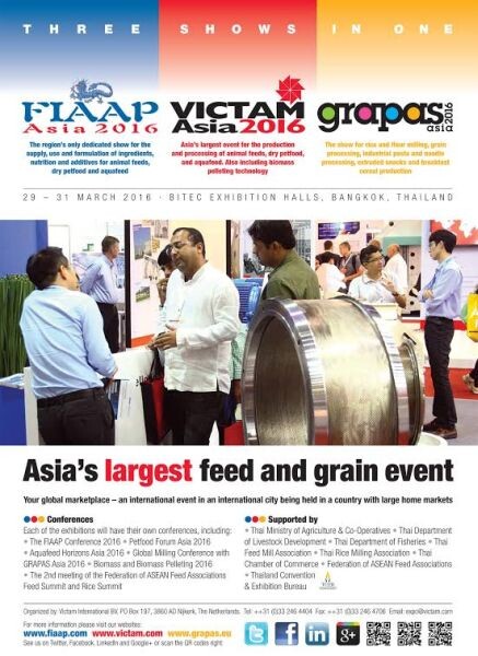 งานแสดงสินค้าด้านอาหารสัตว์และเมล็ดพืชในเอเชีย – แปซิฟิก “FIAAP / VICTAM / GRAPAS Asia 2016”