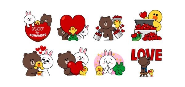 LINE ปล่อยสติกเกอร์การกุศลชุด “Support Kumamoto” เพื่อช่วยเหลือผู้ประสบภัยแผ่นดินไหวที่เมืองคุมาโมโตะ รายได้บริจาคให้กับสภากาชาดประเทศญี่ปุ่นในโครงการช่วยเหลือเมืองคุมาโมโตะ