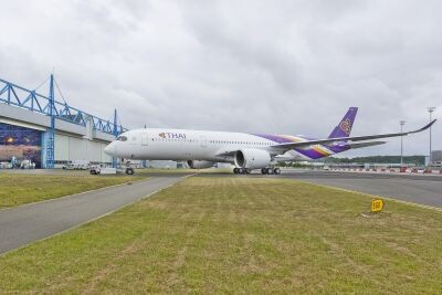 การบินไทยเผยโฉมเครื่องบินแอร์บัส เอ A350 XWB ลำแรก