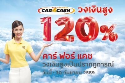 “คาร์ ฟอร์ แคช” จัดเต็ม สร้างปรากฏการณ์มอบวงเงินสูง120%