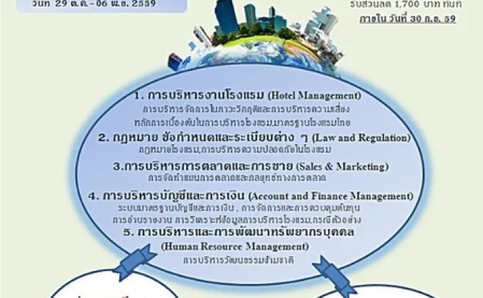 อบรมการบริหารจัดการโรงแรมรุ่นที่