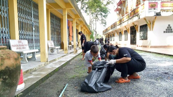 เยาวชนจิตอาสาร่วมพัฒนาวัด ถวายเป็นพระราชกุศล