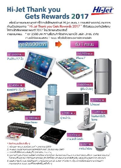 ไฮเจ็ท จัดกิจกรรม Hi-Jet Thank You Get Rewards 2017