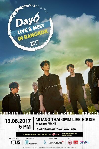 DAY6 เคลียร์ทุกคิวเพื่อมายเดย์ไทย “ พร้อมมาก แต่ก็ตื่นเต้นมากหน่อย ” เจอกัน DAY6 LIVE & MEET IN BANGKOK 2017 วันอาทิตย์ที่ 13 สิงหาคมนี้!!!