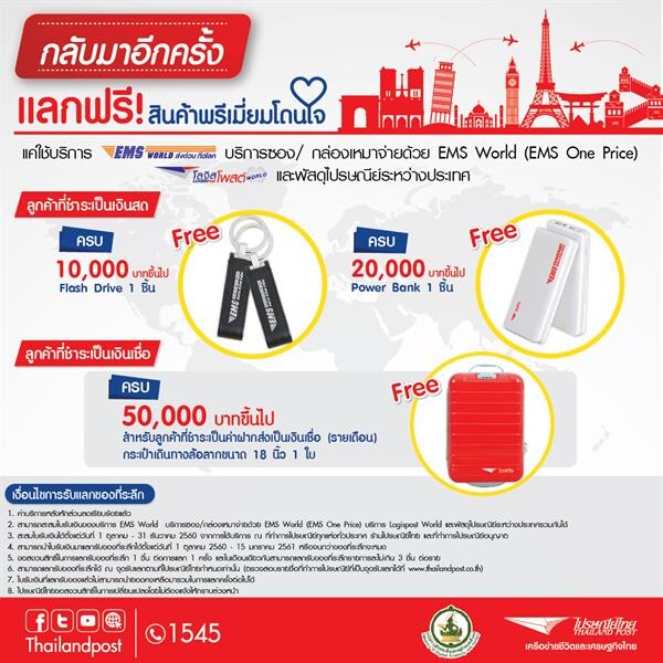 ไปรษณีย์ไทย จัดโปรฯแลกของพรีเมียม