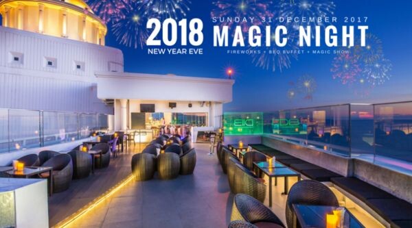 ฉลองปีใหม่ 2018 ในธีมมายากล DIB SKY BAR พัทยา