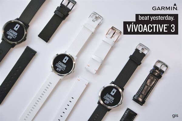 GARMIN vivoactive 3 พรีเมี่ยมสมาร์ทวอชรุ่นใหม่ล่าสุด พร้อมหน้าจอสีระบบสัมผัส รองรับการใช้งาน GPS และฟังก์ชันกีฬาที่หลากหลาย