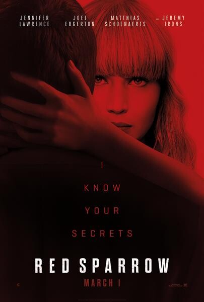 เธอร้อนแต่ซ่อนร้ายบนโปสเตอร์ล่าสุด #RedSparrow เข้าฉาย 1 มีนาคม ในโรงภาพยนตร์