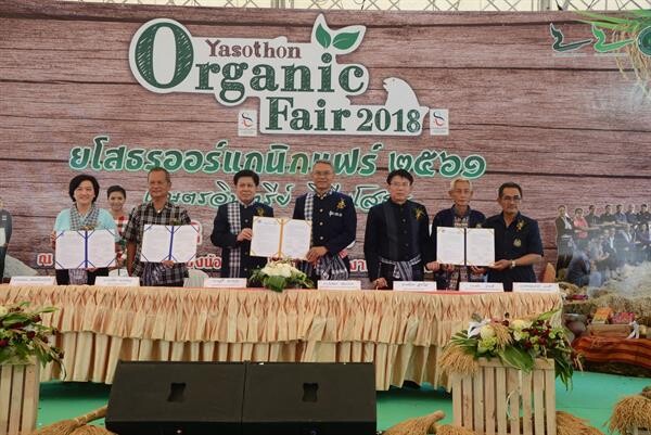 ยโสธรเปิดงาน “ยโสธรออร์แกนิกแฟร์ 2018” พร้อมพิธีลงนาม MOU การขับเคลื่อนเกษตรอินทรีย์ เป้าหมายเพิ่มพื้นที่เกษตรอินทรีย์ยโสธร 2.5 แสนไร่ ในปี 2564