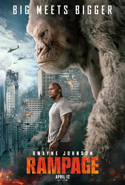 เดอะร็อค และคู่หูพร้อมชนบนโปสเตอร์ล่าสุด "Rampage" เข้าฉาย 12 เมษายน ในโรงภาพยนตร์