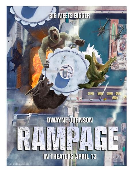 Rampage ใหญ่ชนยักษ์ จัดเต็มภาพโปสเตอร์ 8 แบบ ก่อนการต่อสู้ครั้งใหญ่จะเริ่มขึ้น 12 เมษายน นี้