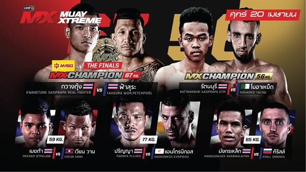 ทีวีไกด์: รายการ "MX MUAY XTREME ศึกนักสู้สายพันธุ์ใหม่” ค่ำคืนวันศุกร์ที่ 20 เมษายนนี้