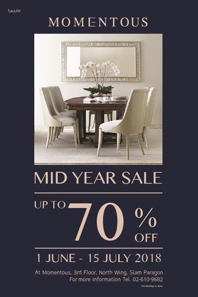 “MOMENTOUS” จัดโปรฯ “MID YEAR SALE” ลดสูงสุด 70%