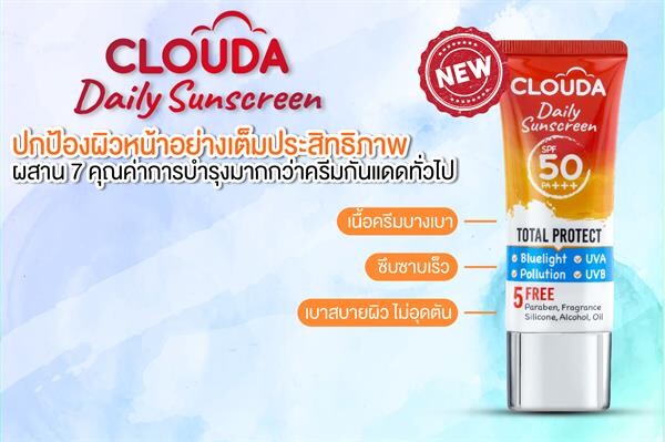 CLOUDA DAILY SUNSCREEN ครีมกันแดดนวัตกรรมใหม่ตัวจริงที่คนไทยไม่ควรพลาด