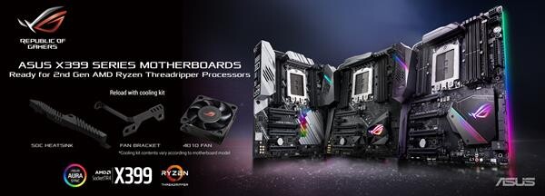 ASUS ประกาศพร้อมรองรับหน่วยประมวลผลรุ่นใหม่ AMD Ryzen Threadripper 2nd Generation บนเมนบอร์ดซีรีส์ X399 พร้อมระบบระบายความร้อนเสริมรูปแบบใหม่