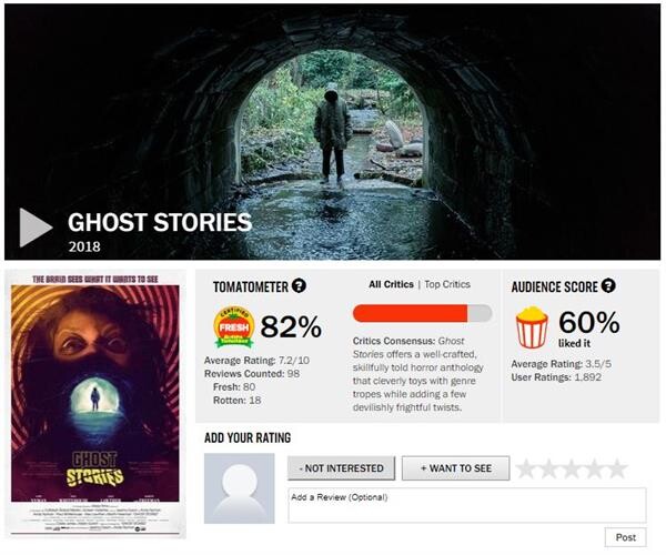 Movie Guide: ท้าดู 3 เรื่องเล่าขนหัวลุก พิสูจน์ผีมีจริงมั้ย? “Ghost Stories” น่ากลัวแห่งปีของจริง โกยคะแนนรีวิวท่วมท้น