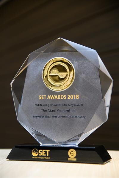 เอสซีจี รับรางวัลดีเด่นด้านนวัตกรรมจาก “SET Awards 2018” ด้วยผลงาน Real-time Cement Silo Monitoring