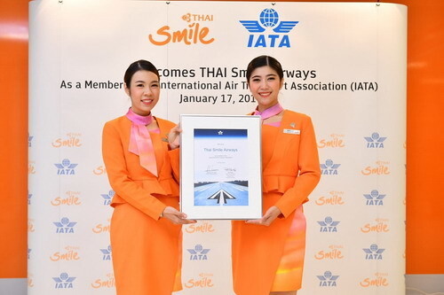 ไทยสมายล์ได้รับบรรจุเป็นสมาชิกของสมาคมขนส่งทางอากาศระหว่างประเทศ (IATA) ตอกย้ำสายการบินชั้นนำในระดับภูมิภาคของไทยที่ให้บริการเต็มรูปแบบ	