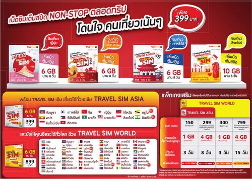 ทรูมูฟ เอช จัดเต็ม TRAVEL SIM สปีดสูงสุด 6GB ตลอดทริปทั่วโลกเริ่มต้นเพียง 399 บาท