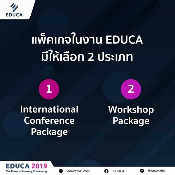 พร้อมเสริมศักยภาพพัฒนาวิชาชีพครูกับ EDUCA 2019