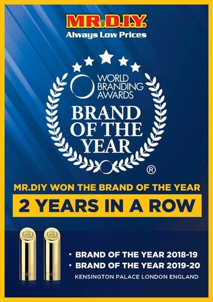 "รับรางวัลควบสองปีซ้อน: MR.D.I.Y. ยังคงคว้ารางวัลชนะเลิศจาก World Branding Awards 2019