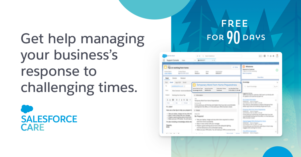 เซลส์ฟอร์ซเปิดแพลตฟอร์ม Salesforce Care สนับสนุนธุรกิจทุกขนาดก้าวฝ่าวิกฤต COVID-19 โดยไม่มีค่าใช้จ่าย