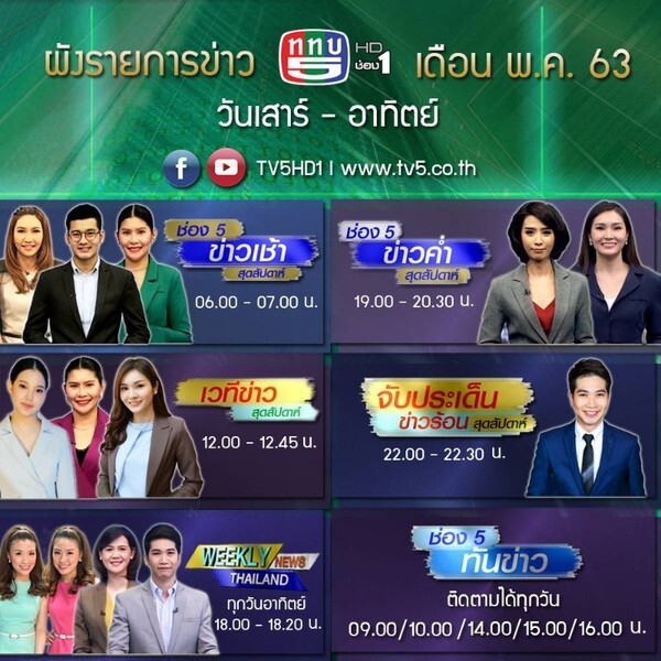 ช่อง 5 ร่วมพิชิตโควิด-19 ขยับผังข่าวใหม่ เดือน พ.ค. 63