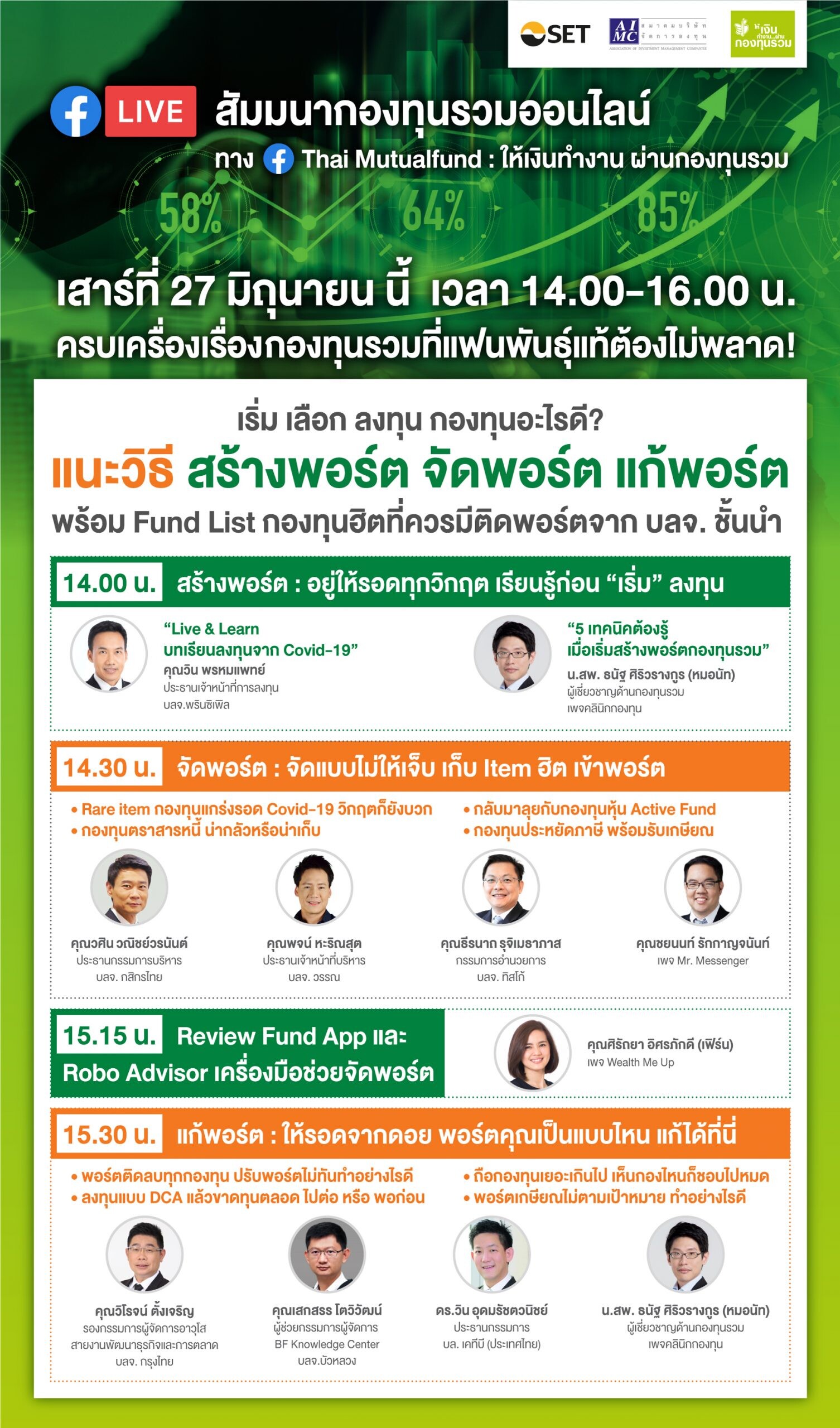 เริ่มเลือกลงทุนกองทุนอย่างไรดี? หาคำตอบที่ “สัมมนากองทุนรวมออนไลน์” เสาร์ 27 มิ.ย. นี้