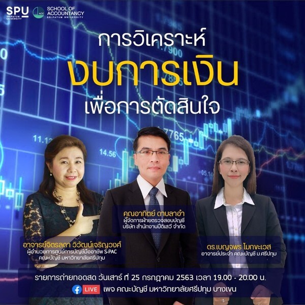 ชวนมาฟัง! บัญชี SPU Talk Online “การวิเคราะห์งบการเงินเพื่อการตัดสินใจ" …ฟรี