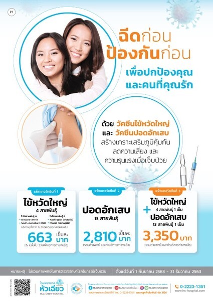 ไข้หวัดใหญ่ และโรคปอดอักเสบ ป้องกันได้.. ด้วยการฉีดวัคซีน