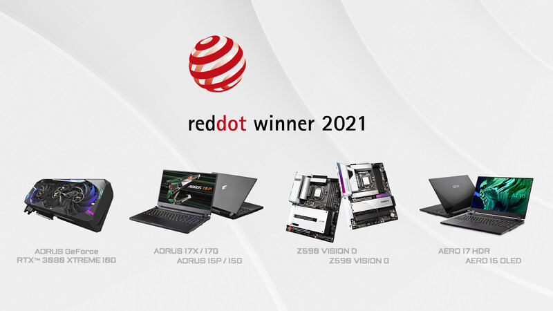 GIGABYTE กวาดรางวัลจากเวที Red Dot Design Awards 2021