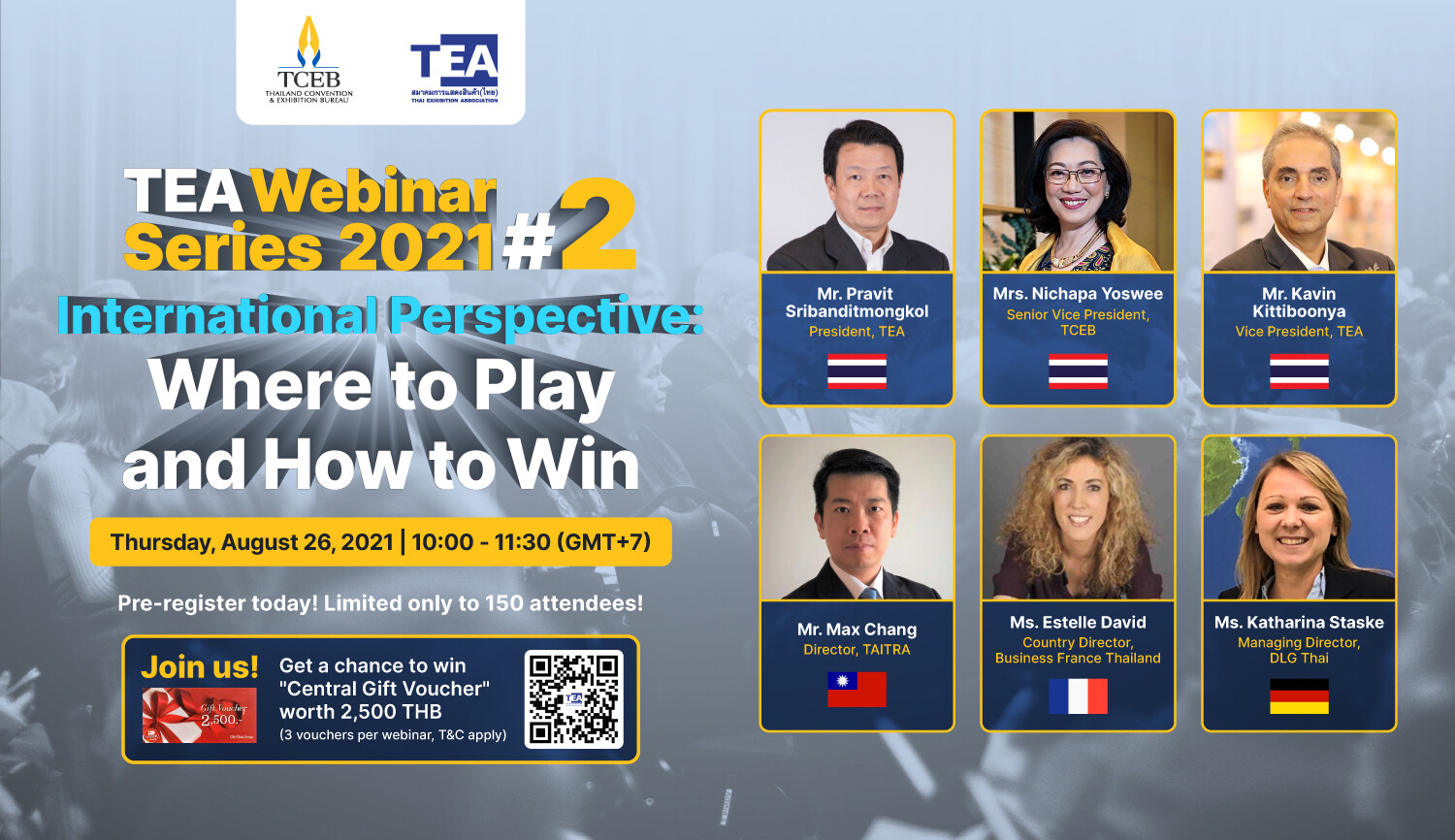 สมาคมการแสดงสินค้าไทยเชิญเข้าร่วม TEA Webinar # 2 "International Perspective: Where to Play and How to Win" ตอบโจทย์การวางแผนธุรกิจไทย เอาใจนักลงทุนต่างชาติ