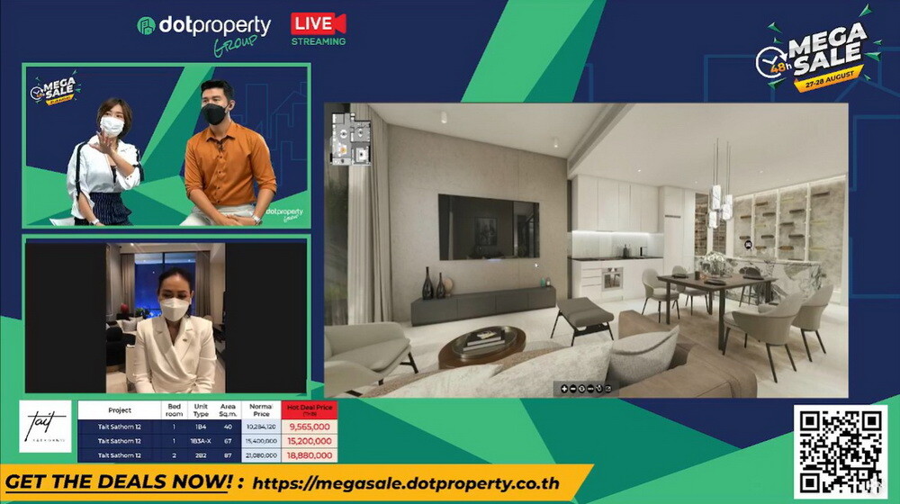 ดอทพร๊อพเพอร์ตี้กรุ๊ป ประกาศความสำเร็จ "Dot Property 48 Hour Mega Sale" มหกรรมลดราคาอสังหาริมทรัพย์แห่งปี มอบส่วนลดสุดพิเศษภายในงานอย่างที่ไม่เคยมีมาก่อน