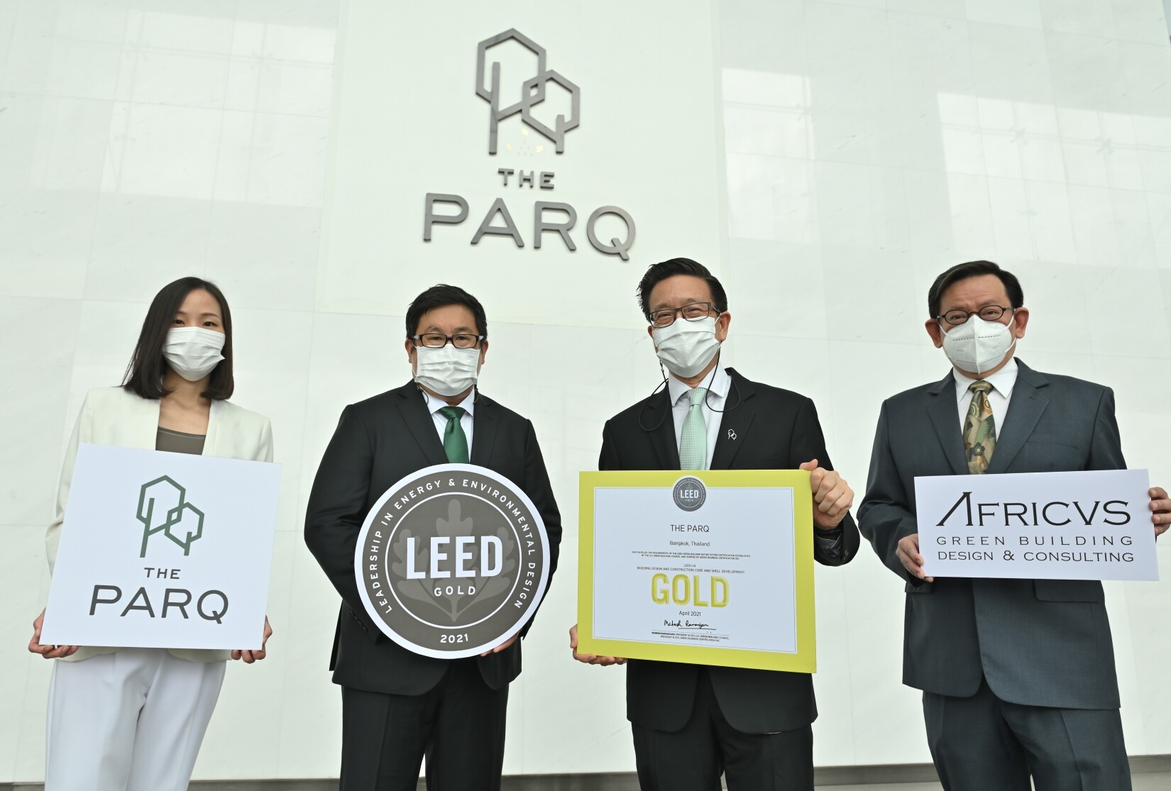 The PARQ by Frasers Property Holdings (Thailand) is Thailand's first mixed-use project to receive LEED v4 BD+C: Core and Shell certification