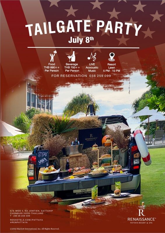 Tailgate Party! - Celebrate America's Independence Day at Renaissance Pattaya Resort & Spa on July 8 2022