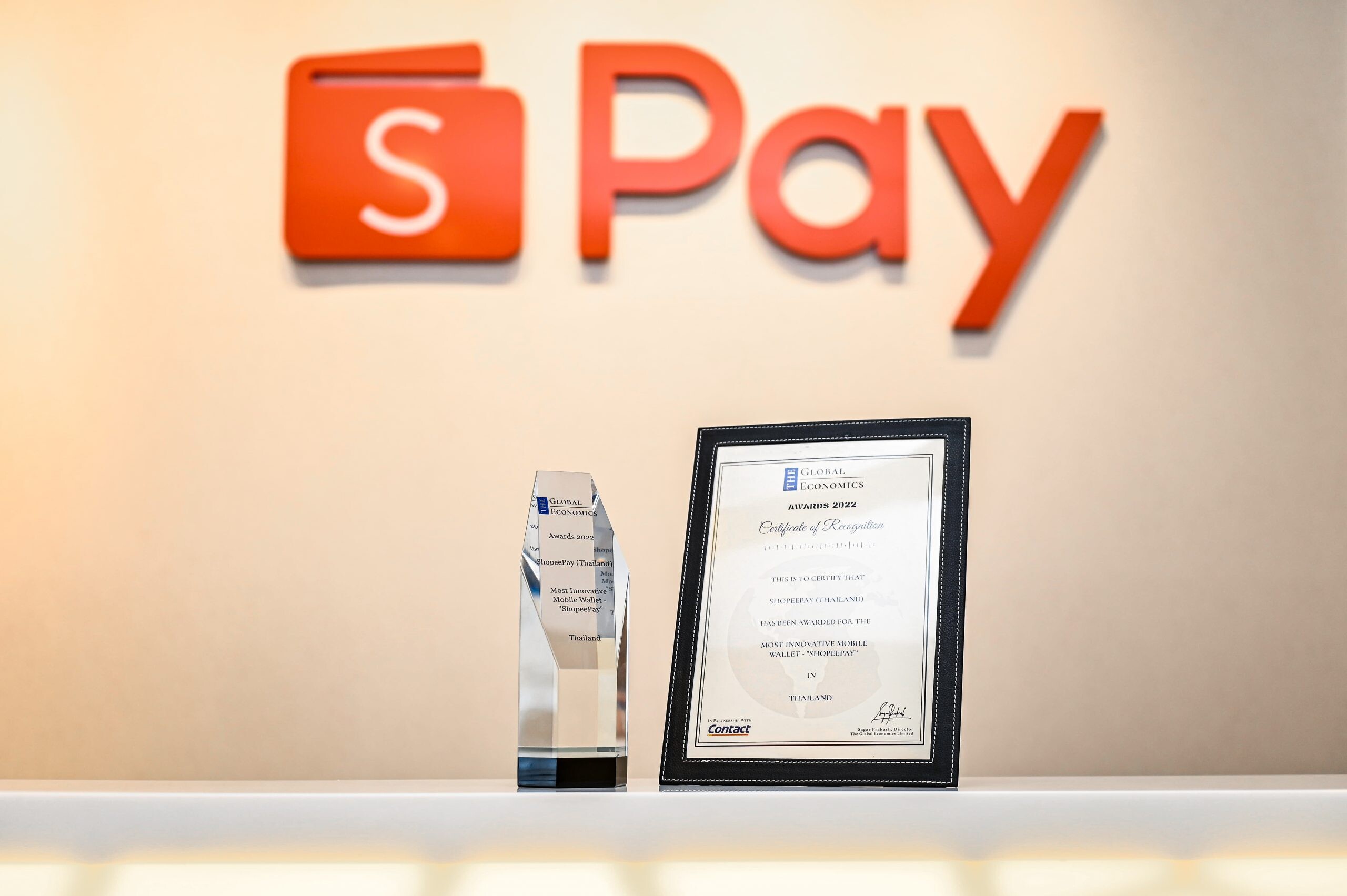 'ShopeePay' ประกาศศักดาเจ้าแห่งนวัตกรรมดิจิทัลเพย์เมนท์  คว้าสุดยอดรางวัล 'Most Innovative Mobile Wallet'  ในเวที The Global Economics Awards 2022