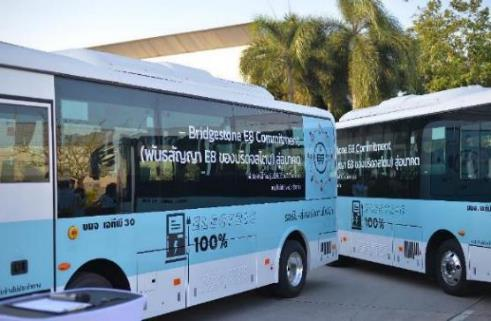 Bridgestone Drives towards Carbon Neutrality by Rolling Out EV Shuttle Buses to Service Its Teammates at Amata City Chonburi Industrial Estate