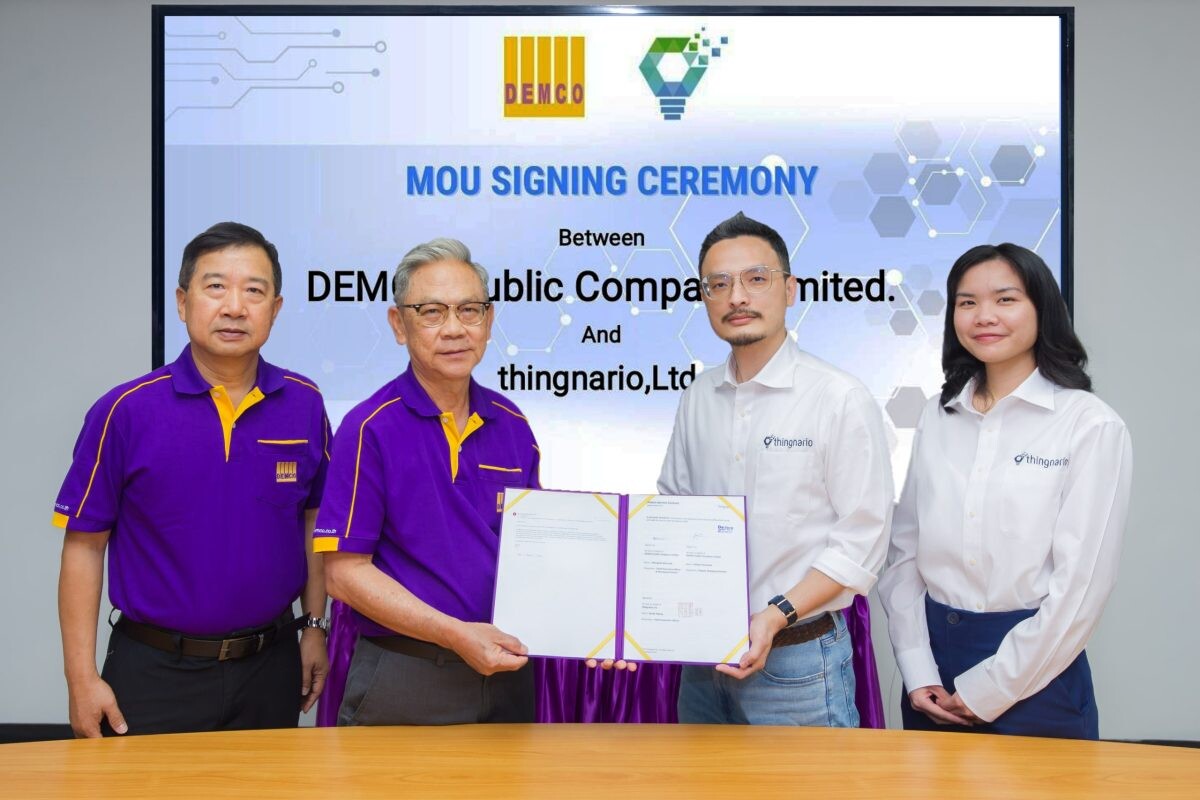 DEMCO ร่วมกับ thingnario, Ltd. [IoT Intelligent platform provider จากประเทศไต้หวัน] ร่วมลงนามบันทึกข้อตกลงความร่วมมือ (MOU) ด้านระบบ AI Monitoring Software สำหรับโรงไฟฟ้าพลังงานแสงอาทิตย์ (Solar Power Plant)