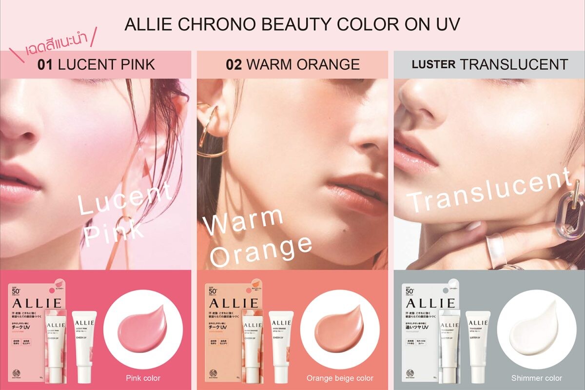 ALLIE THAILAND ฉลองครบรอบ 1 ปี ALLIE "Beauty & Sustainable UV" ผลิตภัณฑ์กันแดดรักษ์โลก ด้วยการออกผลิตภัณฑ์ใหม่ ALLIE CHRONO BEAUTY COLOR ON UV