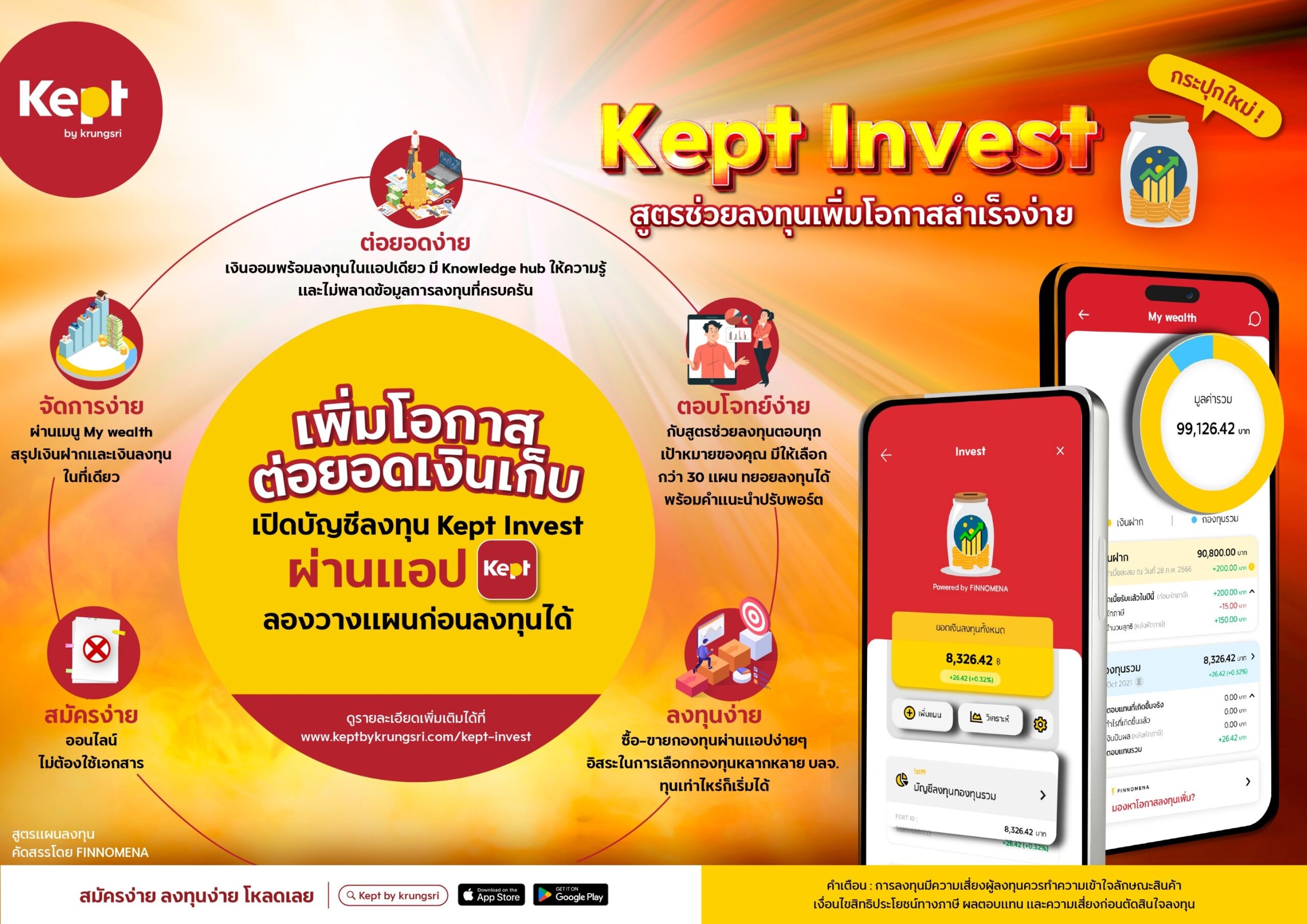 Kept Invest ทางเลือกใหม่การลงทุนเพื่อ New Gen จาก Kept by krungsri เลือกวางแผนอนาคตการเงินง่าย ๆ พร้อมตัวช่วยระดับกูรู