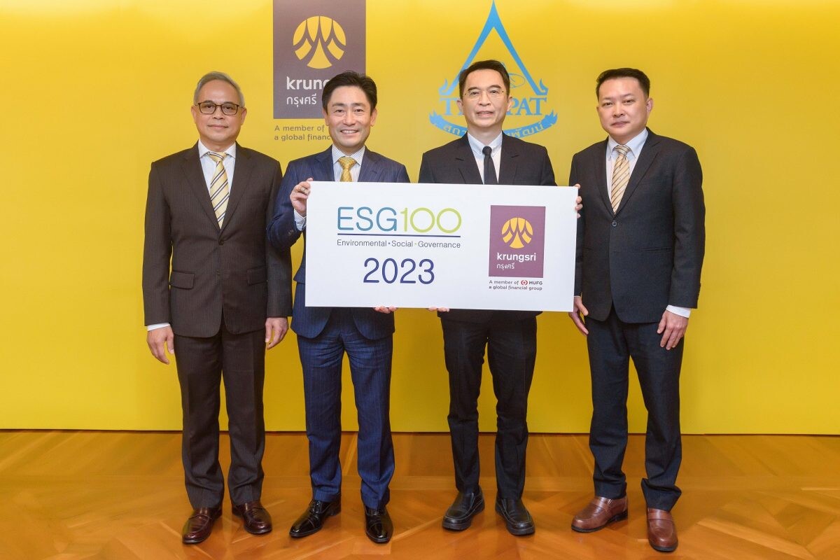 Krungsri selected as 2023 ESG100 company, outstanding in sustainability performance for eight years