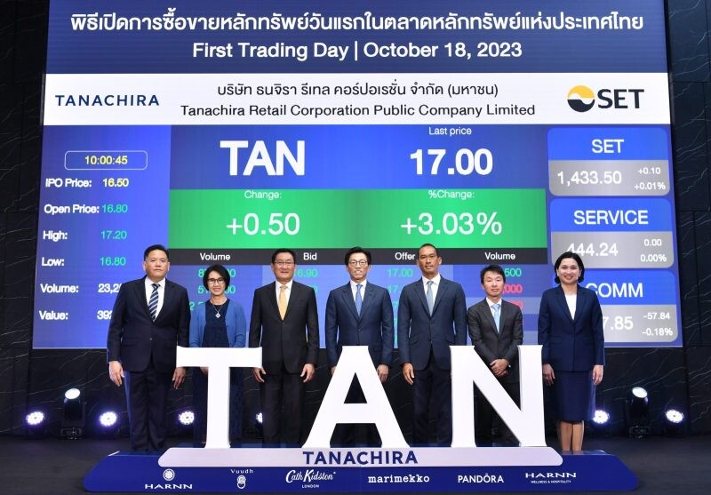 "TAN" เข้าซื้อขายวันแรกในตลาดหลักทรัพย์ฯ วางยุทธศาสตร์ขยายระบบนิเวศทางธุรกิจ มุ่งเติบโตสู่บริษัทไลฟ์สไตล์ระดับภูมิภาค โชว์ฟอร์มครึ่งปีแรกทำกำไรสุทธิพุ่ง 88.14%