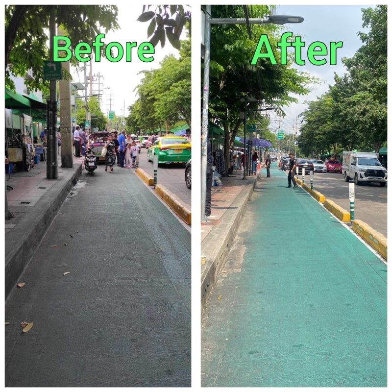 กทม.กวดขันจัดระเบียบไม่ให้จอดรถกีดขวาง Bike lane ถนนกำแพงเพชร 3