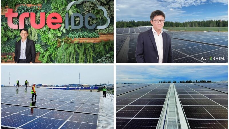 True IDC is taking a step towards becoming a leading green data center in Thailand by joining forces with Altervim to fully install solar panels