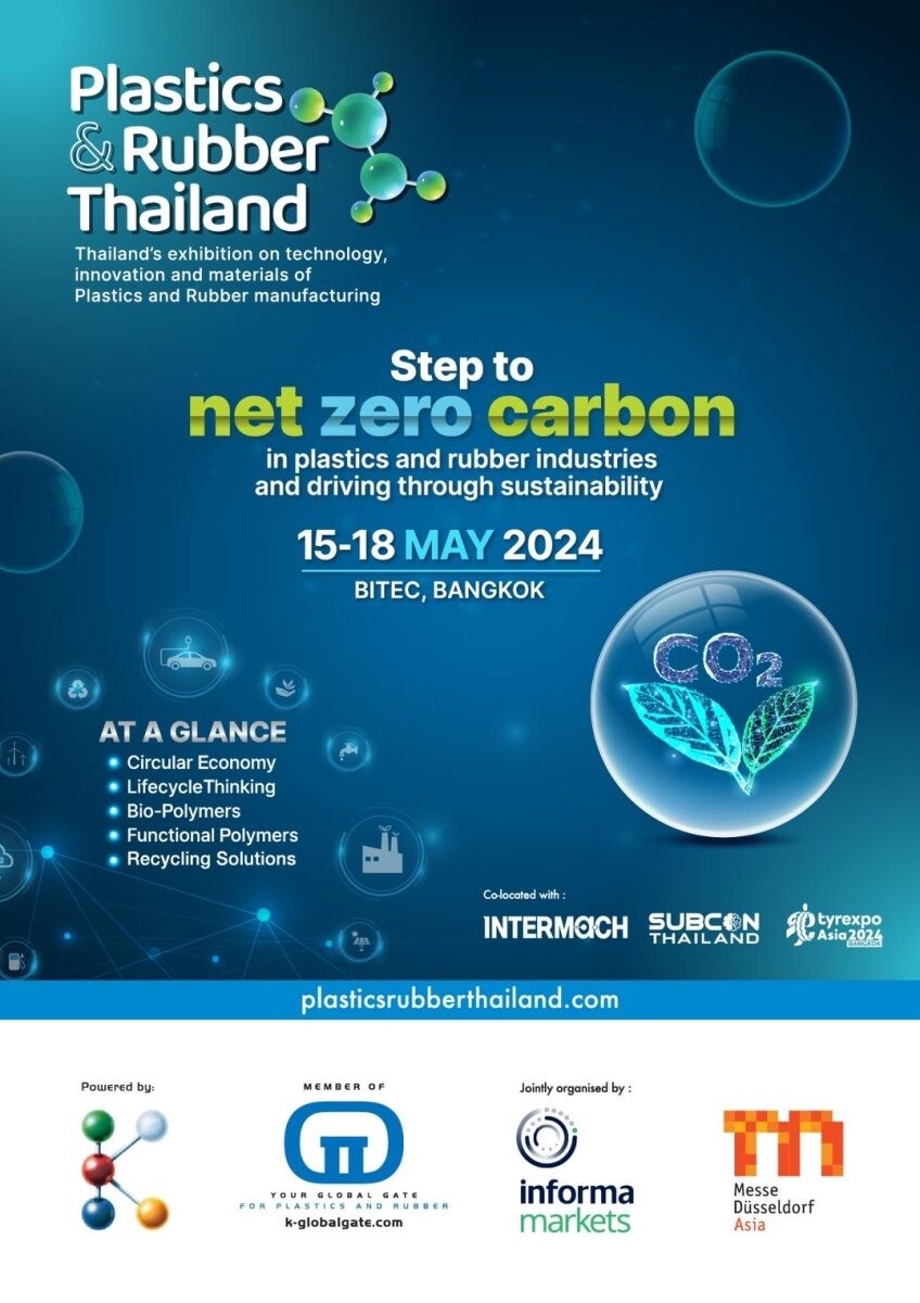 "พลาสติกแอนด์รับเบอร์ไทยแลนด์ 2024" เปิดฉากยิ่งใหญ่ดันไทยบรรลุเป้า Net Zero อุตสาหกรรมพลาสติกและยางไทยปีนี้ขยายตัวดี เศรษฐกิจโลกฟื้น - หนุนความต้องการใช้พุ่ง
