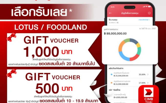 CIMB THAI ชวนลูกค้าเปิดบัญชีเพื่อการลงทุน