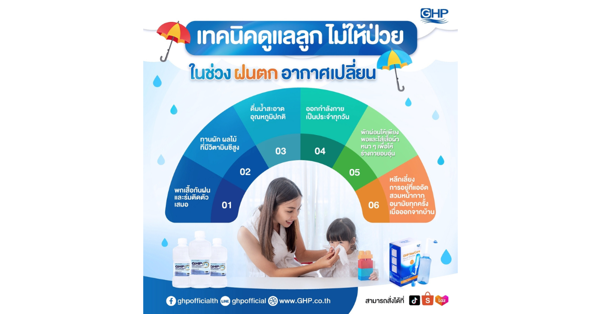 เทคนิคดูแลลูก ไม่ให้ป่วย "ฝนตก อากาศเปลี่ยน " By GHP