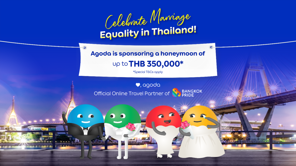 Agoda to Sponsor 350,000 THB Honeymoon to Celebrate Thai Marriage Equality